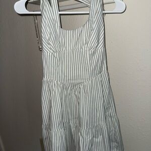 Striped Dress in White and green